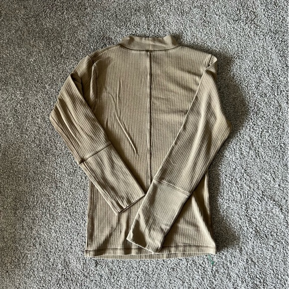 FP movement top womens large brown ribbed mock neck Rickie capsule basic boho - Picture 4 of 11